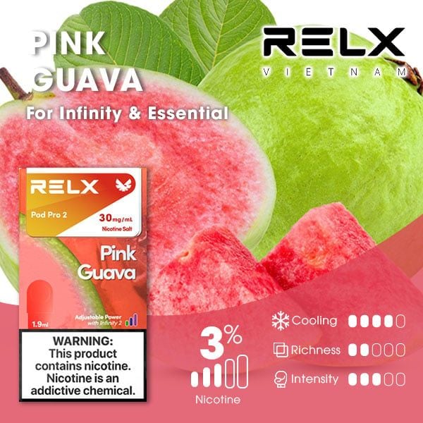 relx煙彈拋棄式霧化煙番石榴(Pink Guava)口味