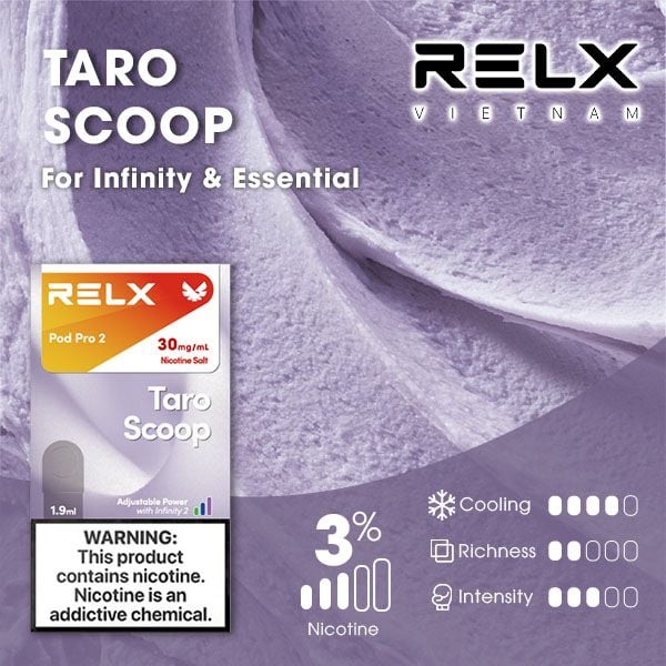 relx煙彈拋棄式霧化煙彈煙香芋冰淇淋(Taro Scoop)口味