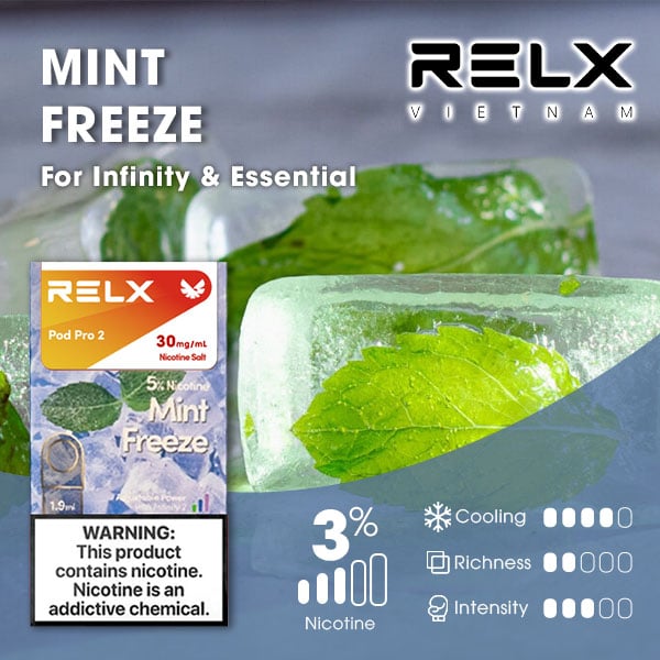 relx煙彈拋棄式霧化煙彈勁爽薄荷(Mint Freeze)口味
