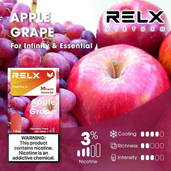 relx煙彈拋棄式霧化煙彈煙脆青蘋果(Crisp Apple)口味