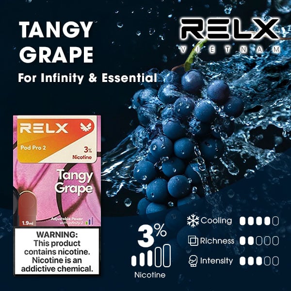 relx煙彈拋棄式霧化煙彈葡萄(Tangy Grape)口味
