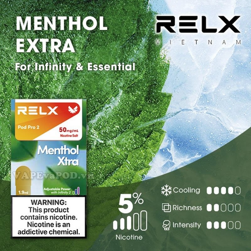 relx悅刻拋棄式霧化煙彈零度薄荷(Menthol Xtra)口味