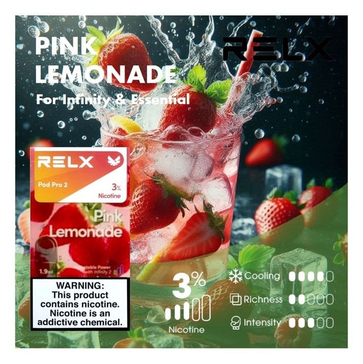 relx煙彈拋棄式霧化煙彈煙-粉紅檸檬水口味